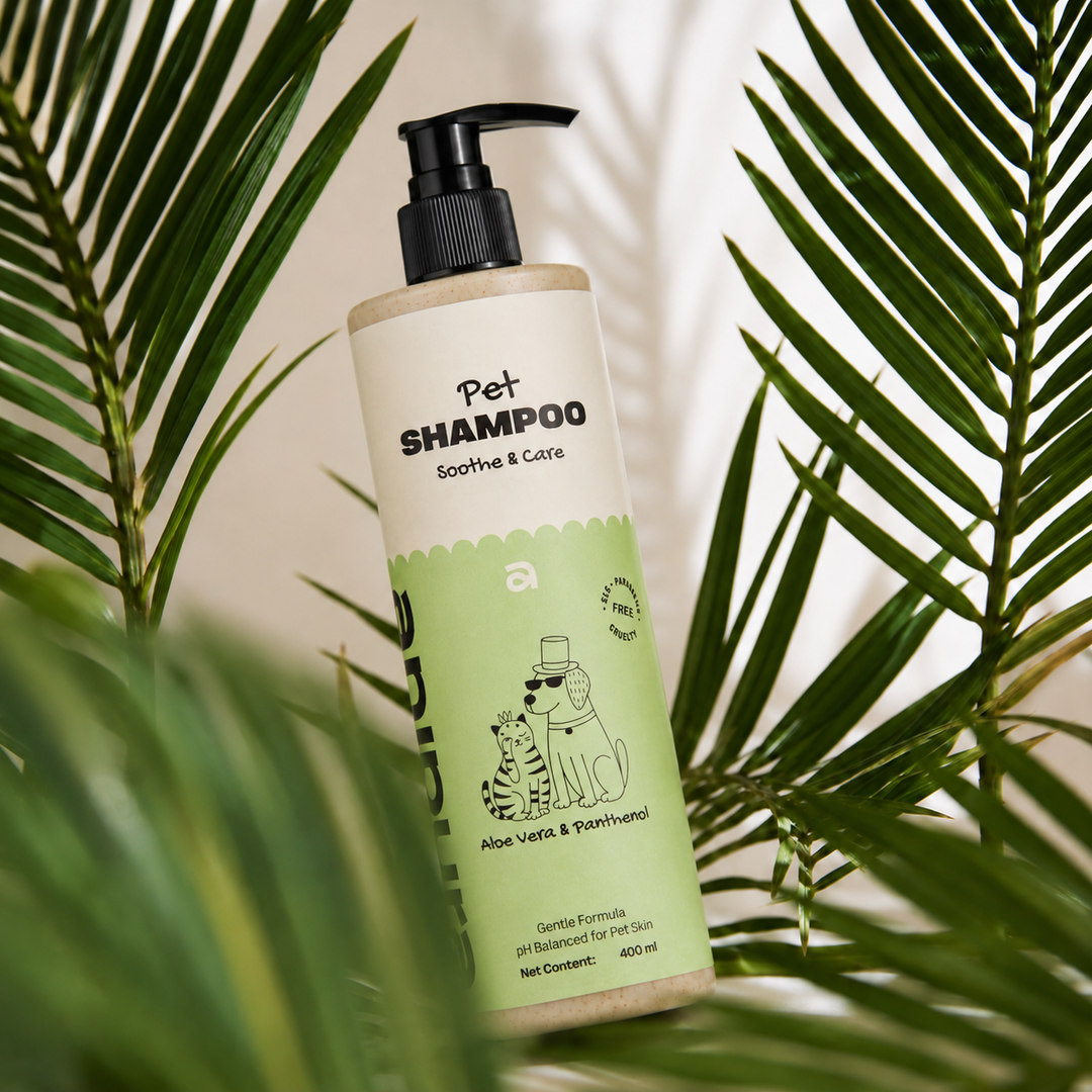 ANIPURA Pet Shampoo Aloe Vera & Panthenol among palm leaves